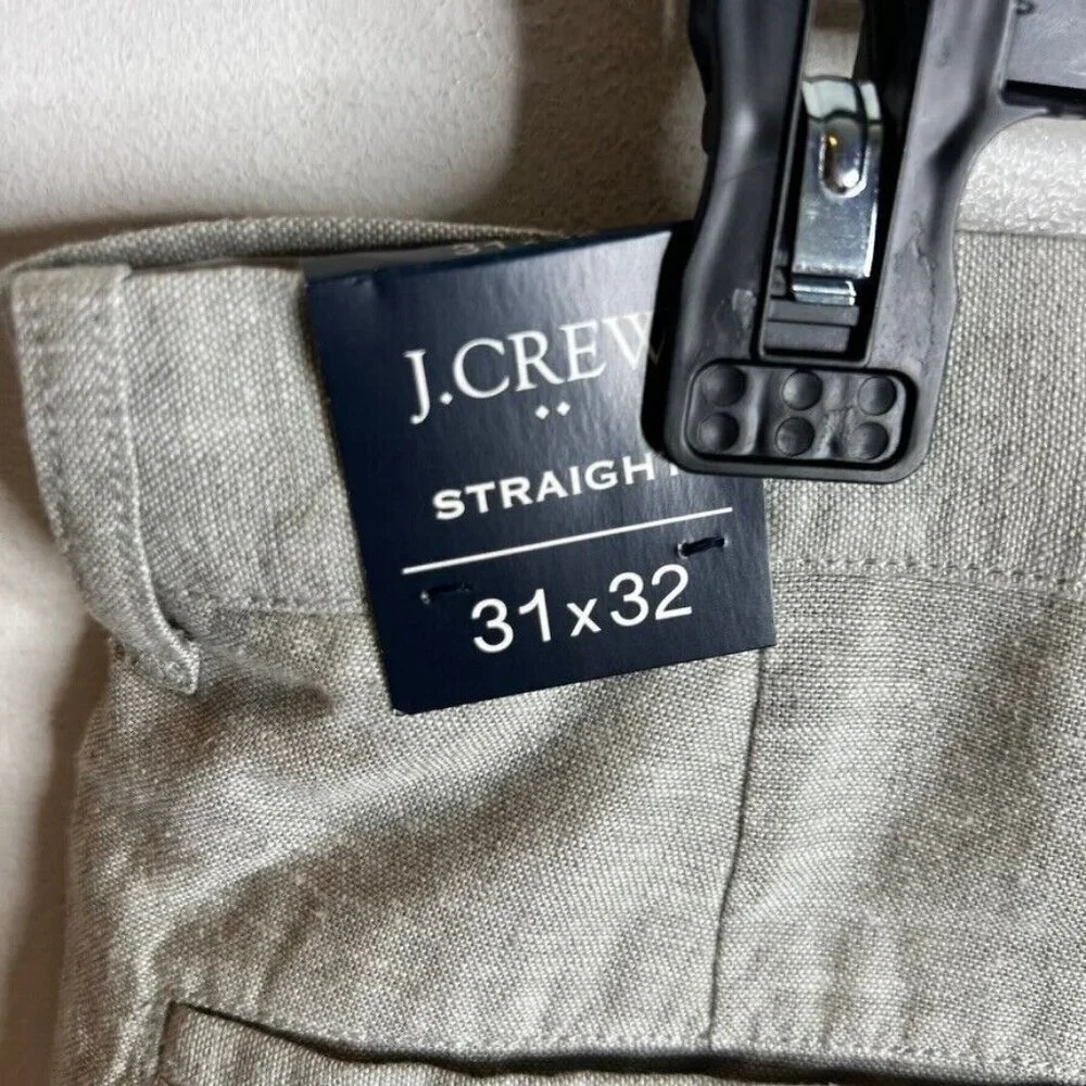 J.Crew $98 Straight-fit linen-cotton blend pant Quarry Green 31X32 BH747 - Picture 8 of 9